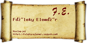 Füleky Elemér névjegykártya