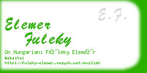 elemer fuleky business card